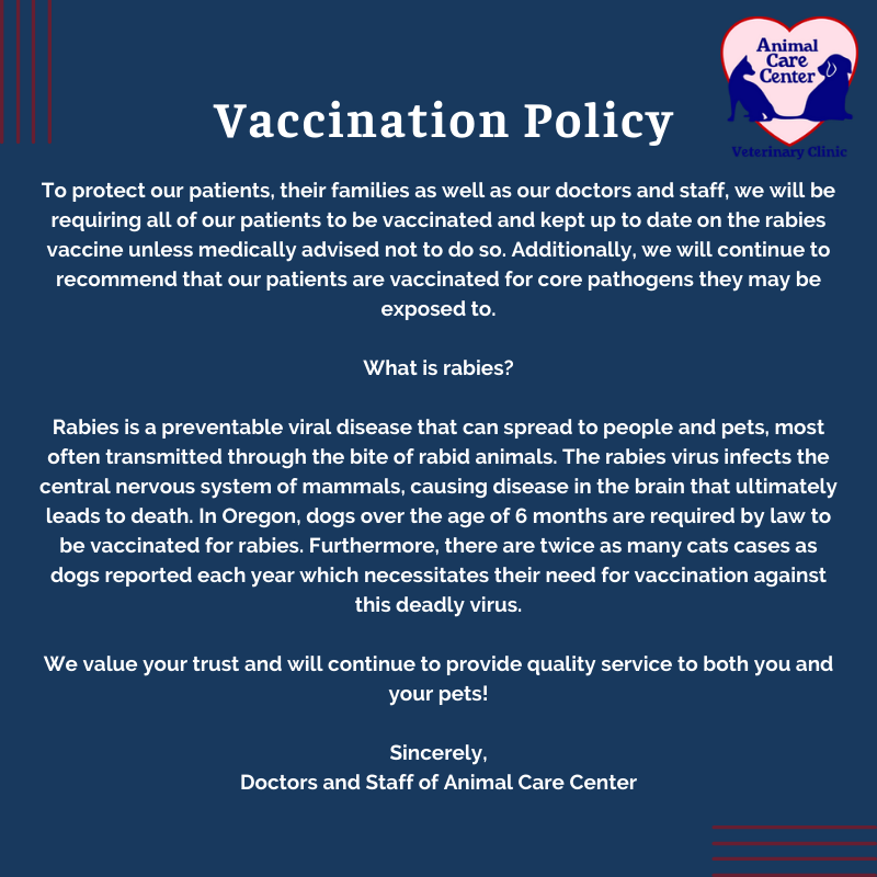 Rabies Vaccination Policy